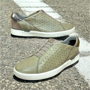 Kizik Miami Shoes Womens 9M Taupe Leather Hands-Free Laceless Slip-On Sneaker